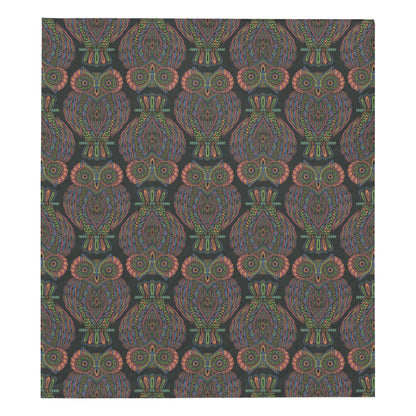 Owl Pattern Print Design A05 Premium Quilt