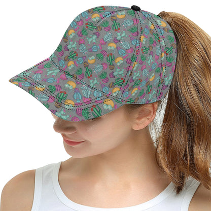 Cactus Colorful Print Pattern Snapback Cap