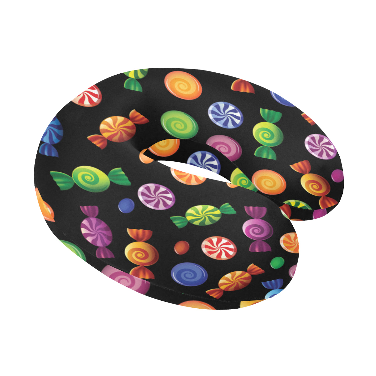 Candy Pattern Print Design 01 U-Shaped Travel Neck Pillow
