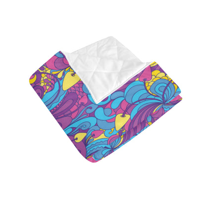 Psychedelic Mushroom Pattern Print Design A03 Premium Quilt