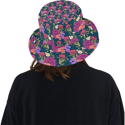 Dahlia Pattern Print Design DH01 Unisex Bucket Hat