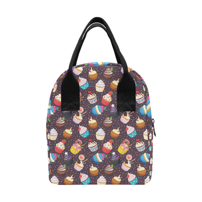 Cupcakes Party Print Pattern Insulated Lunch Bag