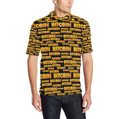 Bitcoin Pattern Print Design DO03 Men Polo Shirt