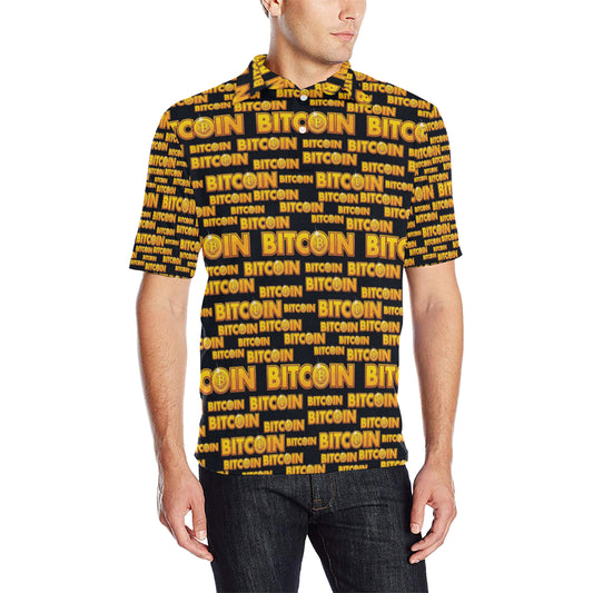 Bitcoin Pattern Print Design DO03 Men Polo Shirt