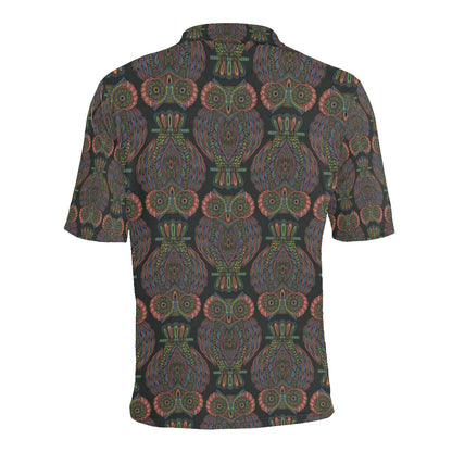 Owl Pattern Print Design A05 Men Polo Shirt