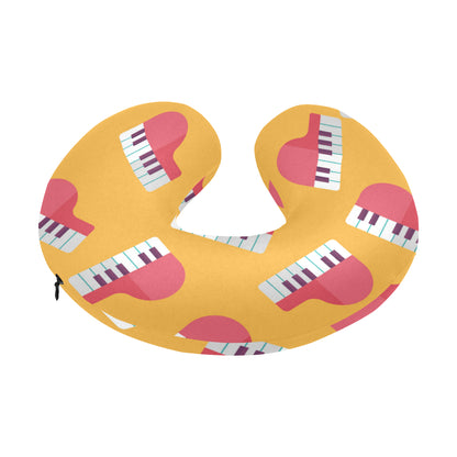 Piano Pattern Print Design 02 U-Shaped Travel Neck Pillow