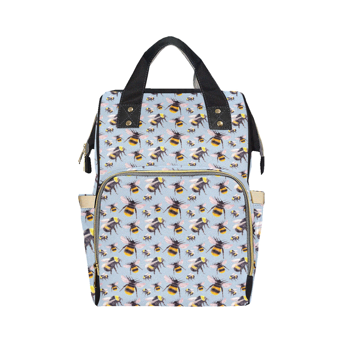 Bee Pattern Print Design BEE08 Diaper Bag Backpack