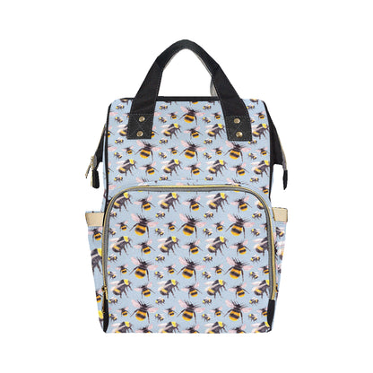 Bee Pattern Print Design BEE08 Diaper Bag Backpack