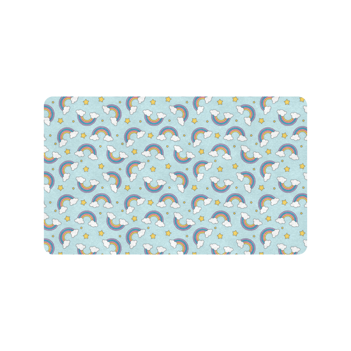 Rainbow Cloud Print Pattern Rubber Doormat