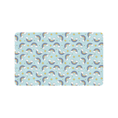 Rainbow Cloud Print Pattern Rubber Doormat
