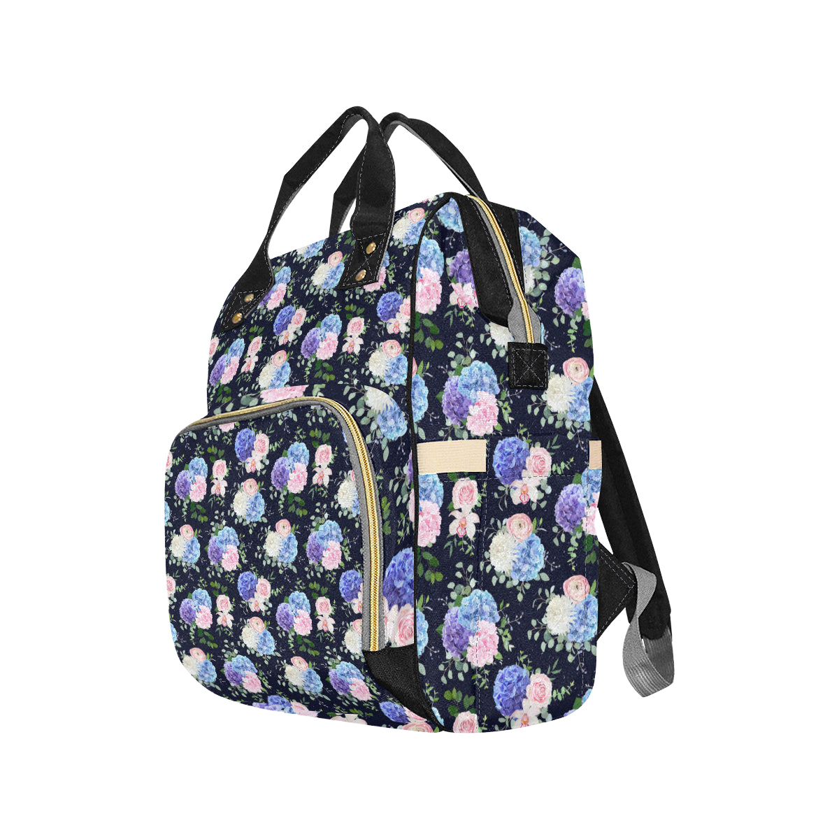 Hydrangea Pattern Print Design HD01 Diaper Bag Backpack