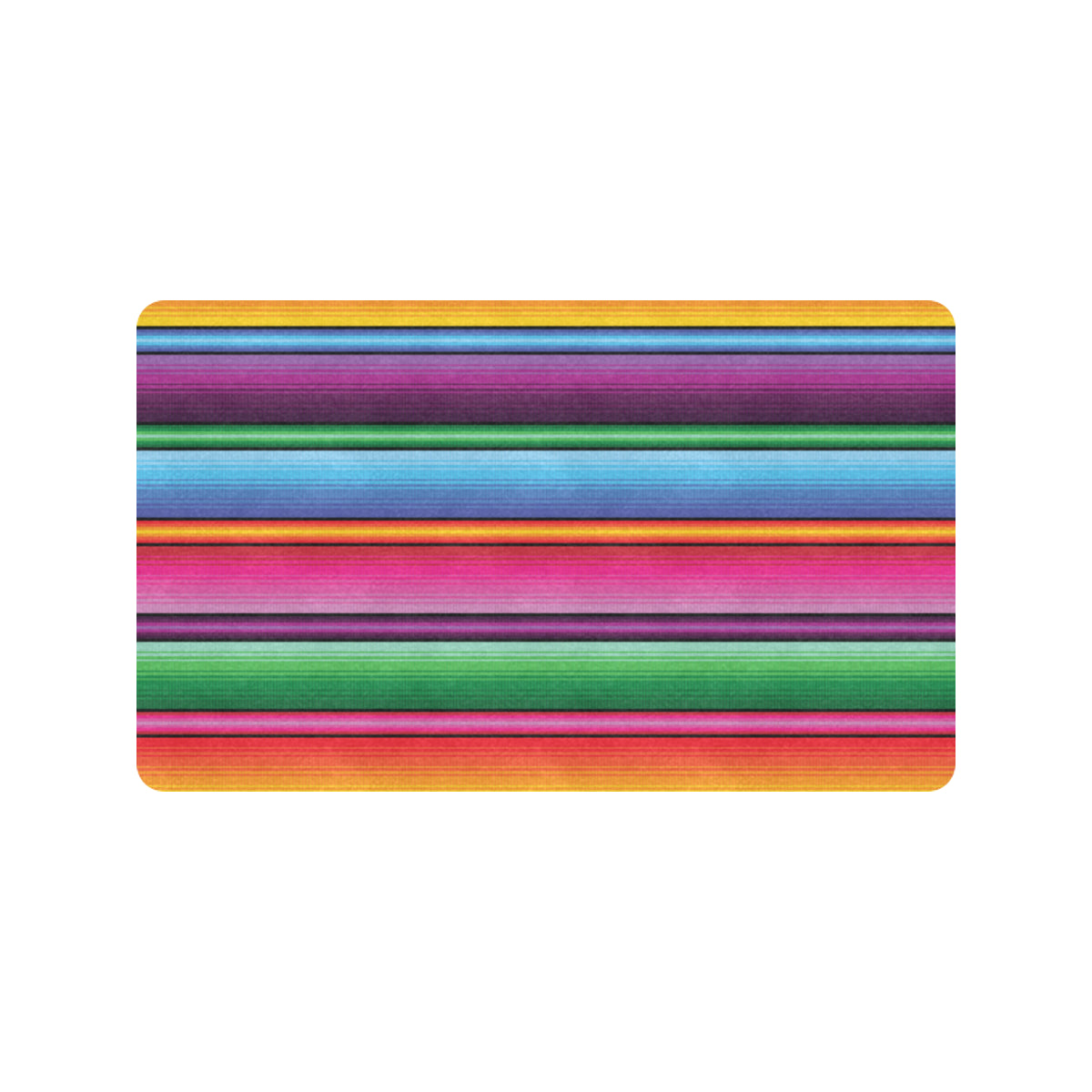 Mexican Blanket Colorful Print Pattern Rubber Doormat