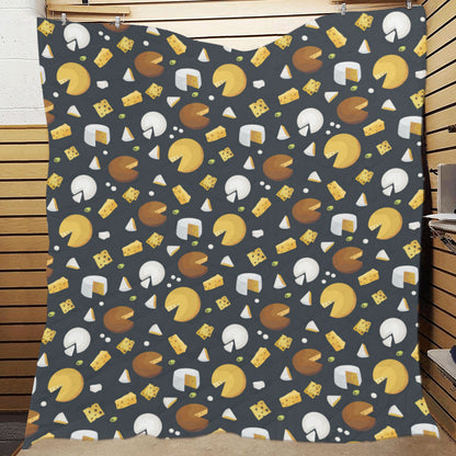 Cheese Pattern Print Design 03 Premium Quilt
