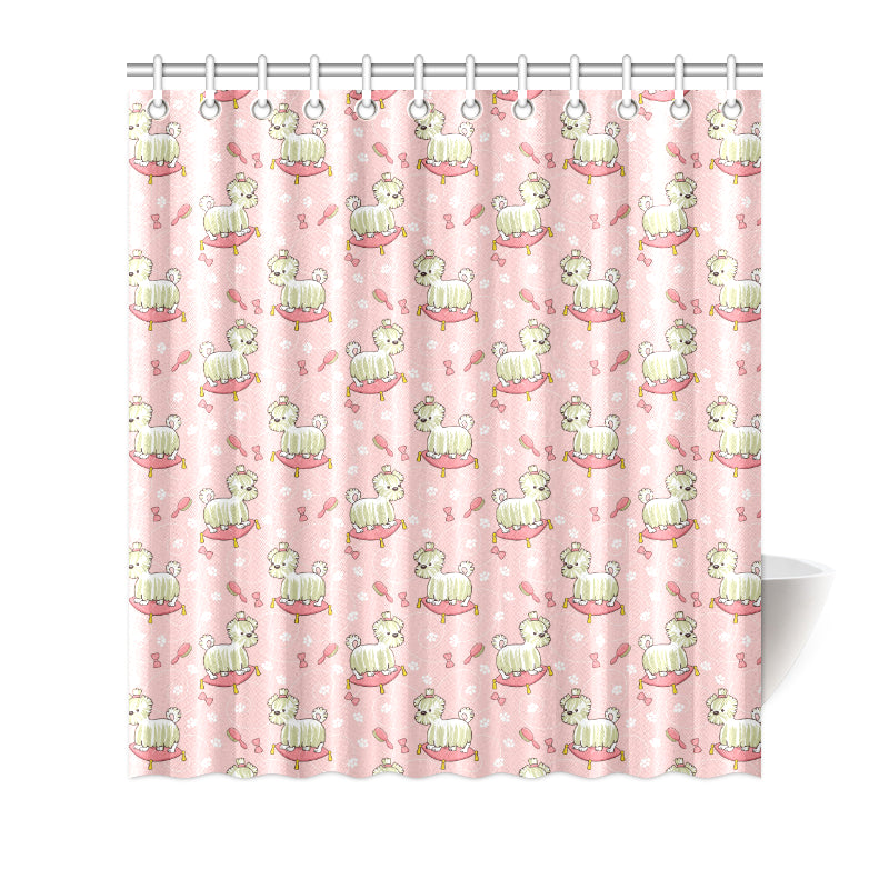 Bichons Frise Pattern Print Design 01 Shower Curtain