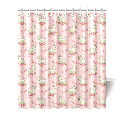 Bichons Frise Pattern Print Design 01 Shower Curtain