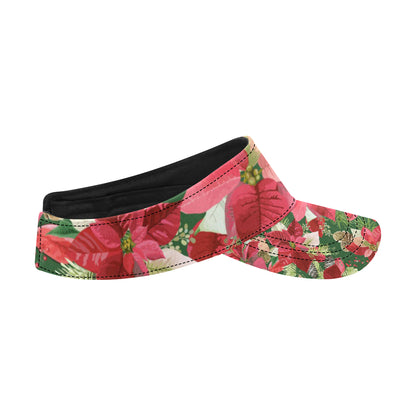 Poinsettia Pattern Print Design POT03 Unisex Sun Visor