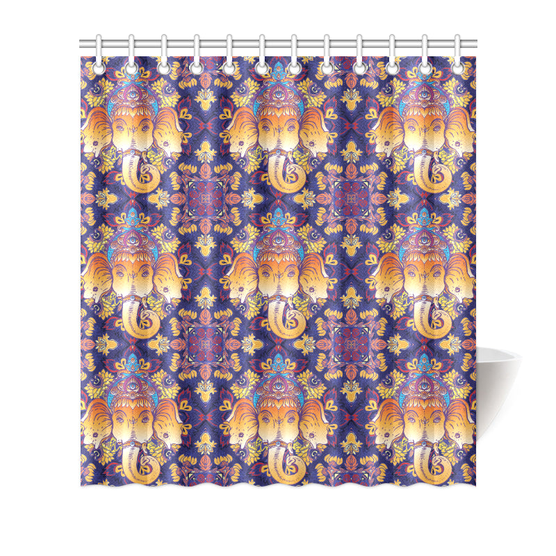 Ganesha Pattern Print Design 01 Shower Curtain
