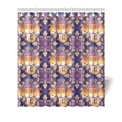 Ganesha Pattern Print Design 01 Shower Curtain