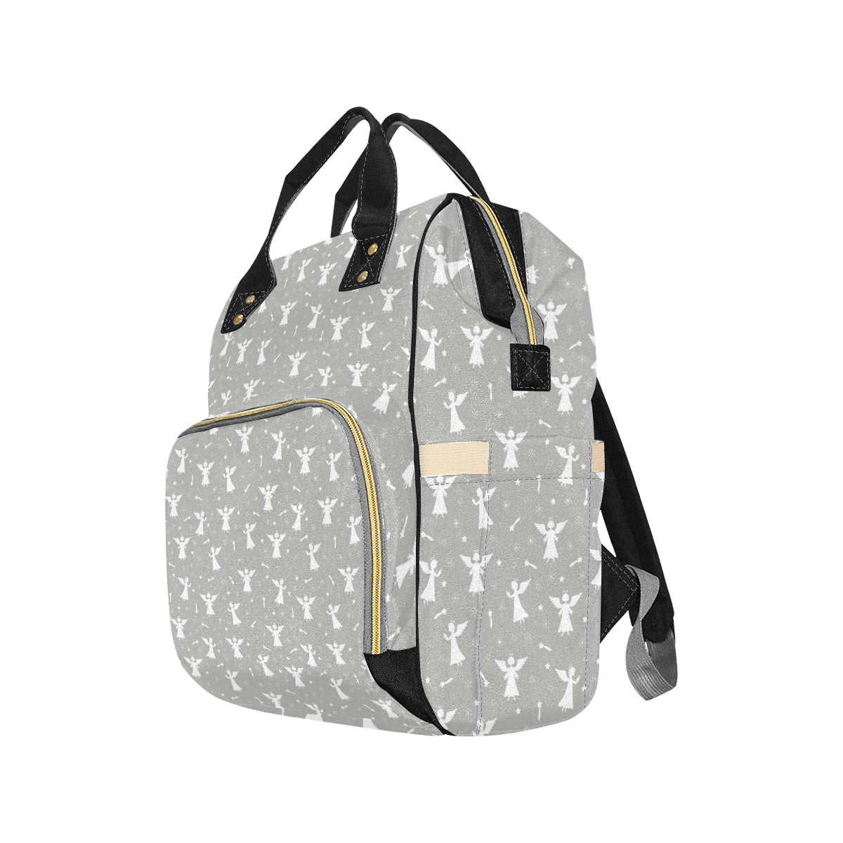 Angel Pattern Print Design 03 Diaper Bag Backpack