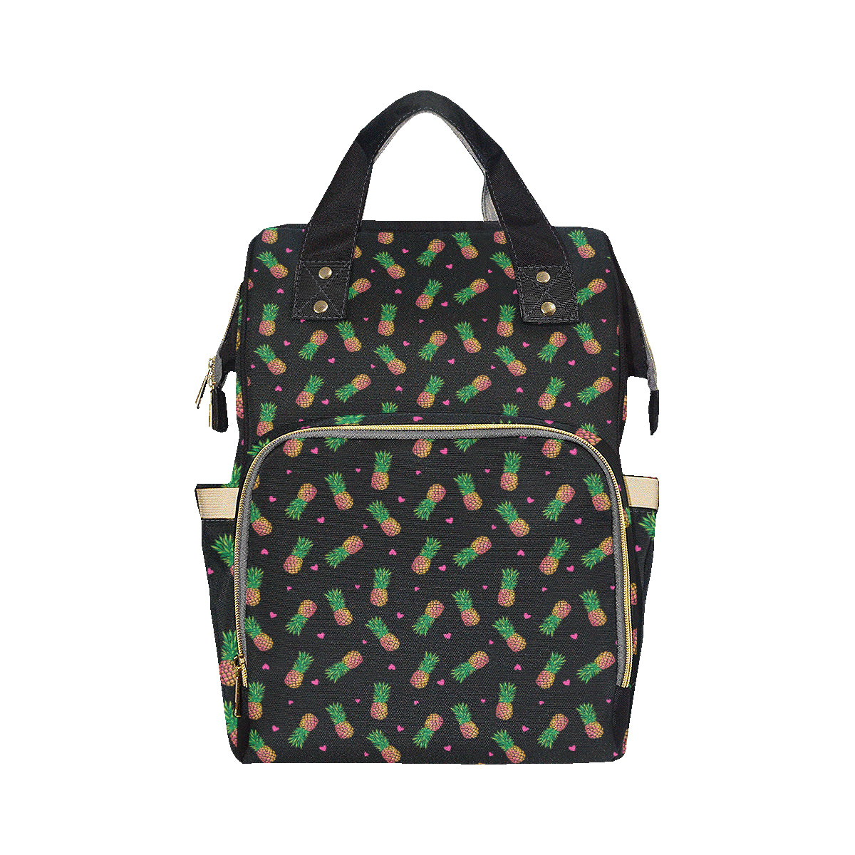 Neon Pineapple Pattern Print Design A04 Diaper Bag Backpack
