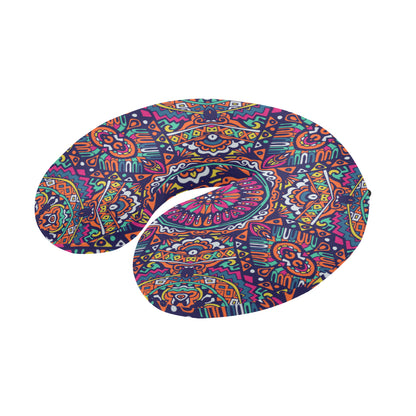Boho Pattern Print Design 06 U-Shaped Travel Neck Pillow