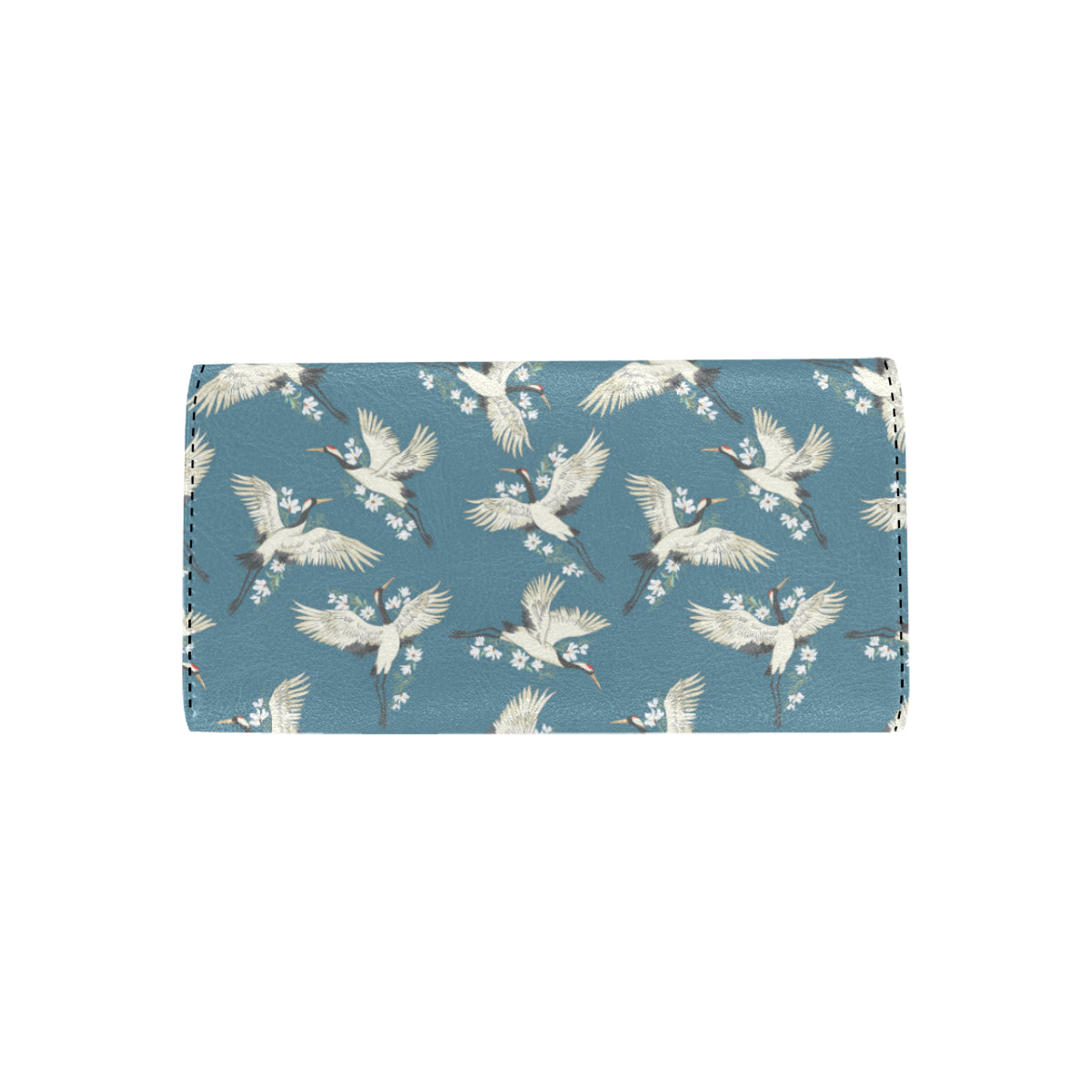 Crane Pattern Print Design 02 Women's Trifold Wallet