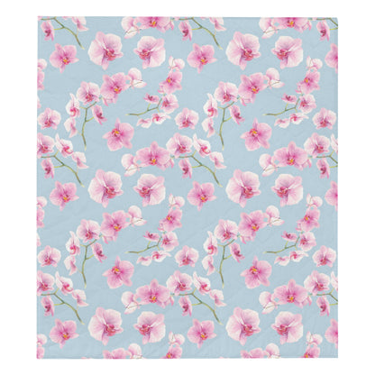 Orchid Pink Pattern Print Design OR01 Premium Quilt