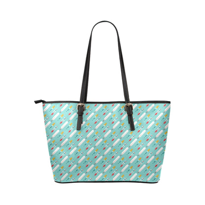 Phlebotomist Medical Print Leather Tote Bag
