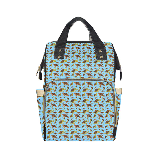 Hello Sea Turtle Print Pattern Diaper Bag Backpack