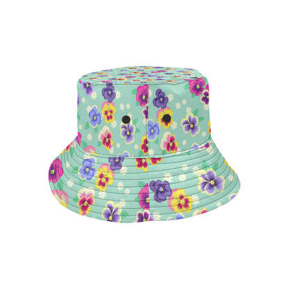 Pansy Pattern Print Design PS08 Unisex Bucket Hat