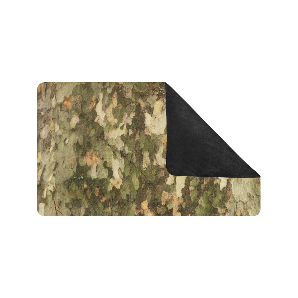 Camo Realistic Tree Texture Print Rubber Doormat