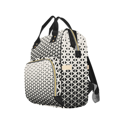 Geometric Black White Pattern Print Design 03 Diaper Bag Backpack