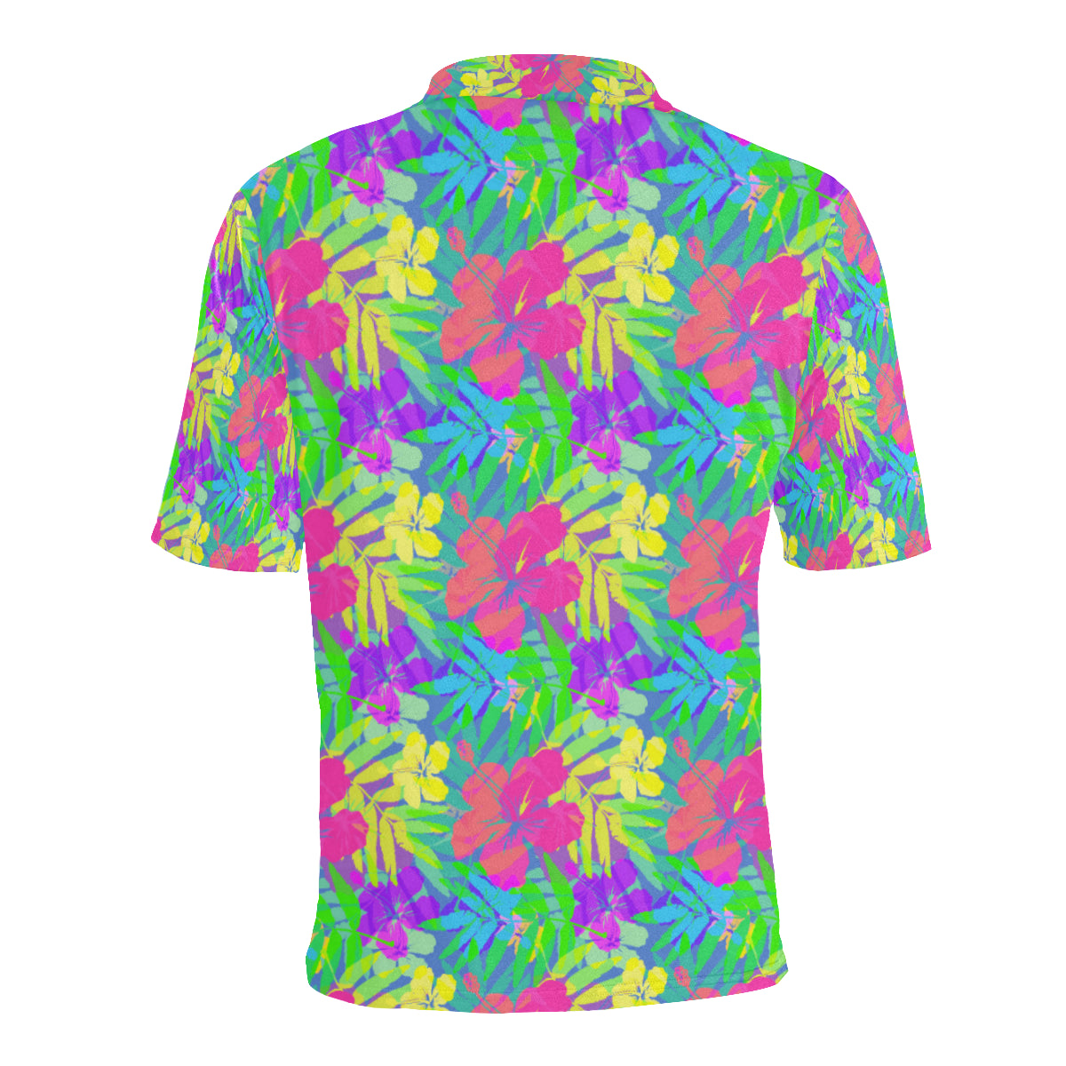 Neon Tropical Pattern Print Design A03 Men Polo Shirt