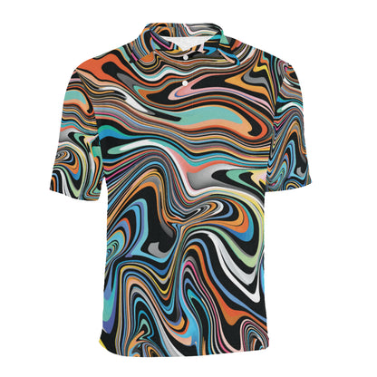 Liquid Pattern Print Design 02 Men Polo Shirt