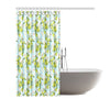 Elegant Olive Floral Print Shower Curtain