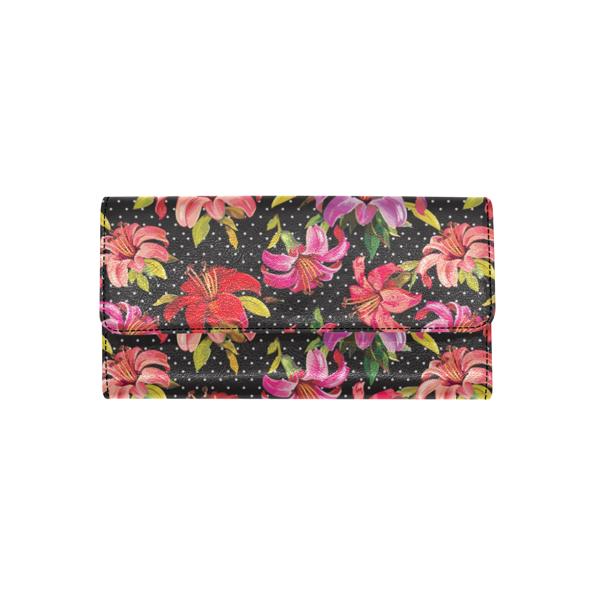 Lily Pattern Print Design LY012 Women's Trifold Wallet