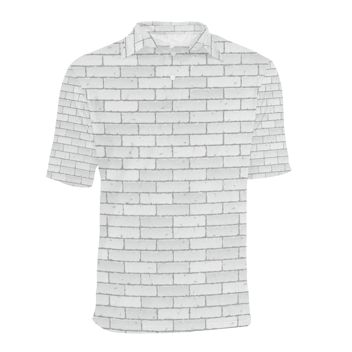 Brick White Pattern Print Design 03 Men Polo Shirt