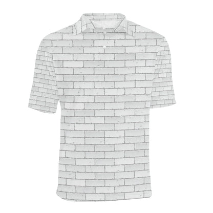 Brick White Pattern Print Design 03 Men Polo Shirt