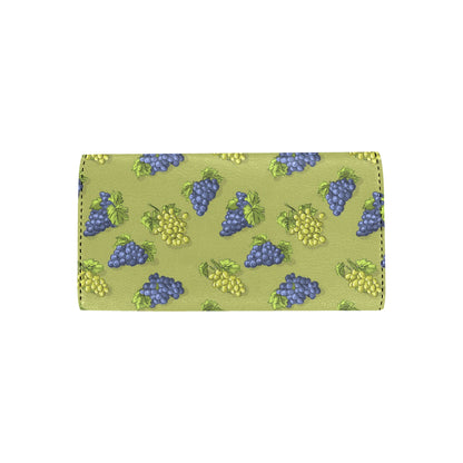 Grape Pattern Print Design GP08 Women's Trifold Wallet