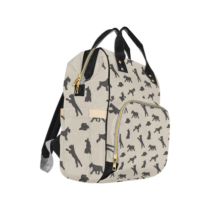 Schnauzers Pattern Print Design A06 Diaper Bag Backpack