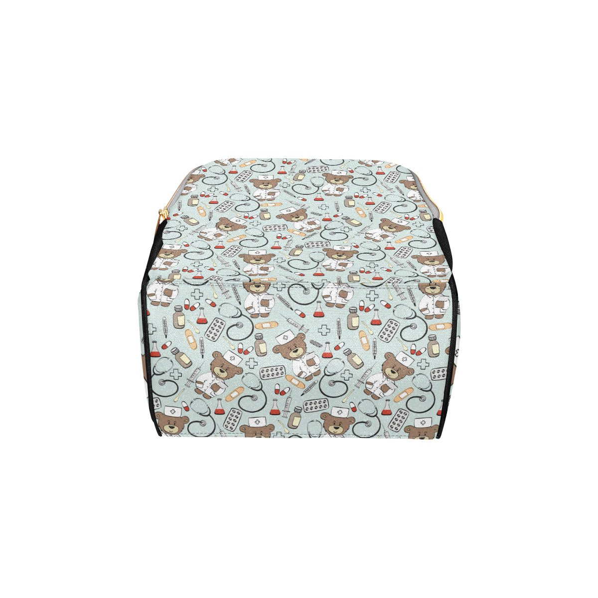 Nurse Bear Pattern Print Design A01 Diaper Bag Backpack