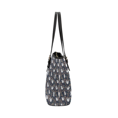 Sloth Happy Design Themed Print Leather Tote Bag