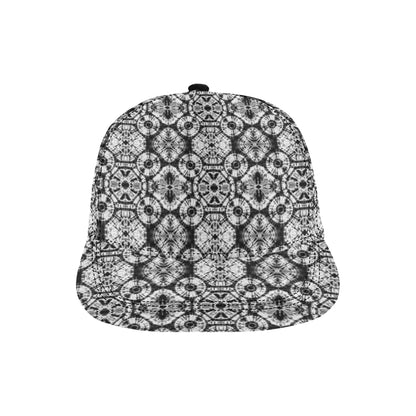 Tie Dye Black White Design Print Snapback Cap