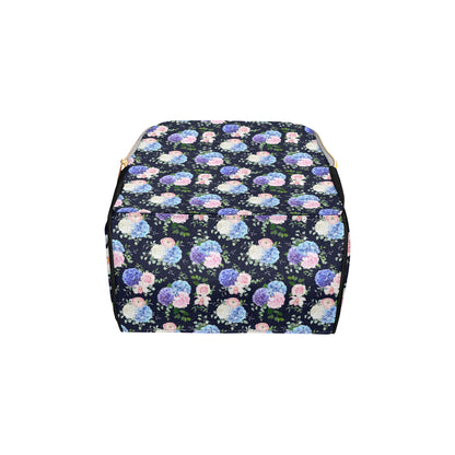 Hydrangea Pattern Print Design HD01 Diaper Bag Backpack