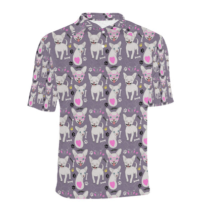 Chihuahua Happy Pattern Men Polo Shirt