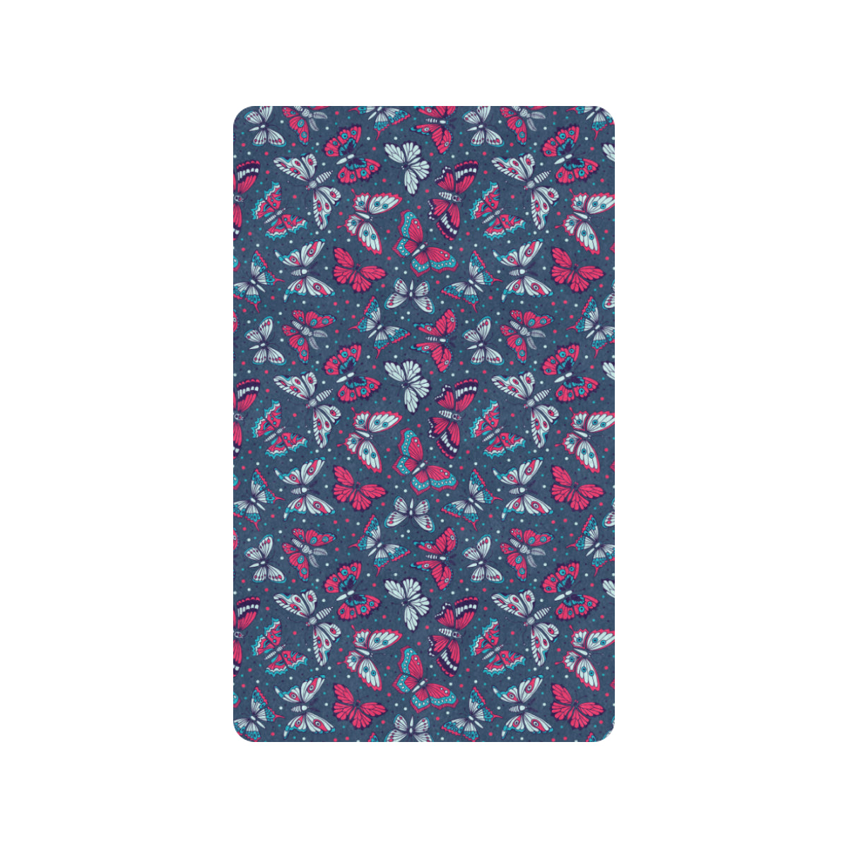 Butterfly Red Deep Blue Print Pattern Rubber Doormat