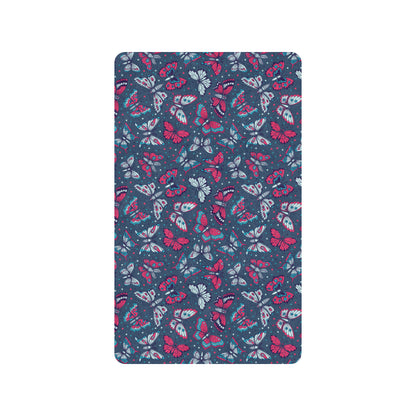 Butterfly Red Deep Blue Print Pattern Rubber Doormat