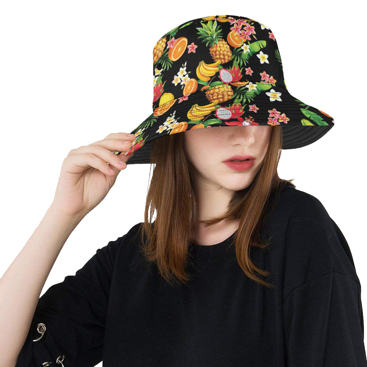 Tropical Fruits Pattern Print Design TF02 Unisex Bucket Hat