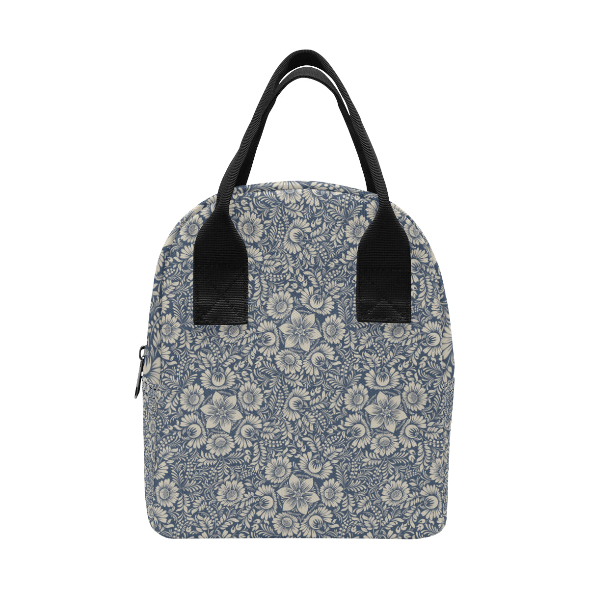 Elegant Floral Print Pattern Insulated Lunch Bag