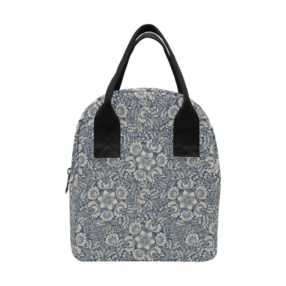 Elegant Floral Print Pattern Insulated Lunch Bag